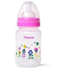Fissman Бутылочка пластиковая с широким горлом 240 мл 6887\6888\6889, с рождения, розовый