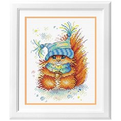 Набор для вышивания крестом Жар-Птица "Морозный рыжик", 12x16 см, арт. М-395