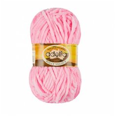 Пряжа Adelia Dolly Velour, 100% микрополиэстер, 5*100 г, 93 м+-6 м, №27, светло-розовый