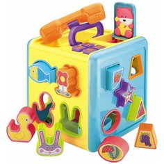 Развивающая игрушка RED BOX Куб-сортер 23116-1, голубой/желтый