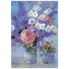 Алмазная мозаика Яркие Грани Набор алмазной вышивки "Букет цветов" (DS506), размер 36х50см, 52 цвета