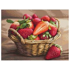 Алмазная мозаика Ягодная корзинка 30x40 см. Алмазное хобби