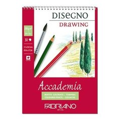 Fabriano Блокнот для зарисовок "Accademia" 200г/м2 А4 мелкозернистая 30л спираль по короткой стороне sela25