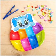 Zabiaka. Сортер на 8 цветов "Радужные зайчики" с пинцетом арт.4004712 Нескучные игры