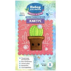 Ф-834 Набор для шитья игрушки из фетра "Кактус" 12см Sovushka
