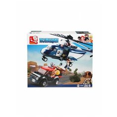 Конструктор Полиция Вертолет, Джип, 285 деталей, SLUBAN