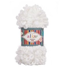 Пряжа Alize Puffy Fine, 100 г, 14.5 м, 1 шт., 55 белый