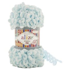 Пряжа Alize Puffy Fine, 100 г, 14.5 м, 1 шт., 522 светло-голубой