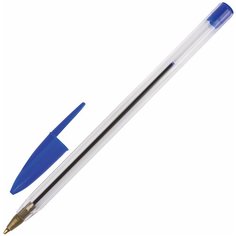 Ручка шариковая STAFF «Basic BP-01», письмо 750 метров, синяя, длина корпуса 14 см, линия письма 0,5 мм, 141672 50 шт.