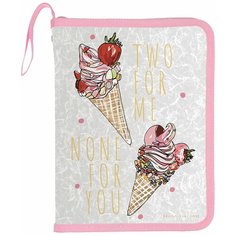 Папка на молнии BrunoVisconti, А5 (18 х 24 х 2,5 см), "мороженое. Сахарный рожок", Арт. 14-031/05
