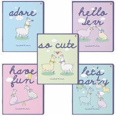 Тетрадь А5 48 л. альт скоба, клетка, Soft Touch, конгрев, «давай, лама, давай!» (5 видов), 7-48-551