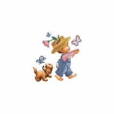 На прогулке схема на канве Flamingo