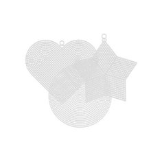 KPL-08 Набор пластиковой канвы (сердце, круг, звезда) основа для вышивания объемных изделий Gamma