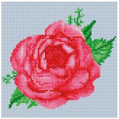 Алмазная мозаика "Бархатная роза", 20x20 см Белоснежка