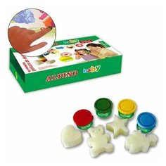 Пальчиковые краски baby в наб 4х40мл 4цв скатерть и штампы DD000060 Alpino