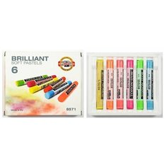 Пастель сухая Soft K-I-N 8571 TOISON D`OR 6цв, флуор, карт/уп