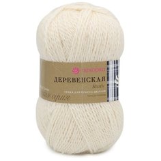 Пряжа Пехорка Деревенская, 100 % шерсть, 100 г, 250 м, 1 шт., 01 белый
