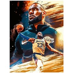 Картина по номерам на холсте Спорт баскетбол ДжеймсЛеброн - 8370 В 30x40