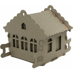 Поделка из бумаги Набор для творчества сборный картонный домик для раскрашивания, Избушка