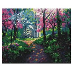 Алмазная мозаика "Часовня в глубинке леса", 40x50 см, Арт Фея