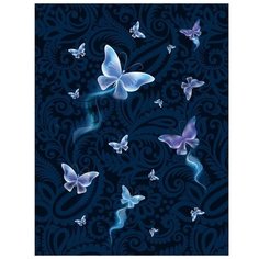 Calligrata Мешок для обуви 420 х 340 мм, Calligrata МСО-5С, (мягкий полиэстер, плотность 210D), "Бабочки"