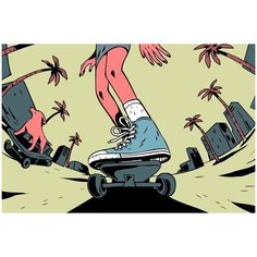 Картина по номерам на холсте спорт скейтбординг - 498