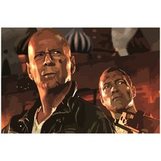 Картина по номерам на холсте крепкий орешек брюс уиллис - 1472