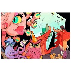 Картина по номерам на холсте настольная игра Dungeon mayhem - 6891 Г 60x40