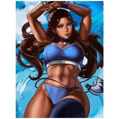 Картина по номерам на холсте эротика (Хентай, Катара, девушка, nude) - 7076 В 30x40