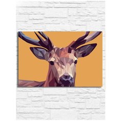 Картина по номерам на холсте low poly олень (, лоу поли, животные, абстракция) - 9207 Г 20x30