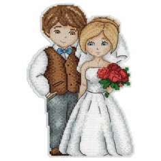 Набор для вышивания Жар-Птица "Жених и невеста", 19x13 см