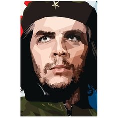 Картина по номерам на холсте Че Гевара (Красочный портрет, революционер, Куба, Сигара) - 7601 В 60x40