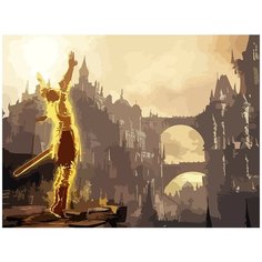Картина по номерам на холсте игра Dark Souls - 6786 Г 30x40