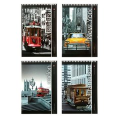 Блокнот А4, 40 листов на гребне "Города"./В упаковке шт: 2 Альт