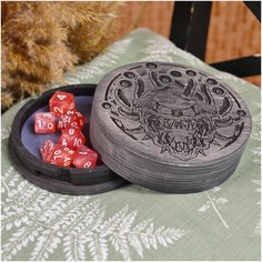 Дайс трей - кейс для кубиков "Злобоглаз" / dice case / dice tray / ДнД / Pathfinder / dungeon and dragons / дайсы / D20 Чудеса леса
