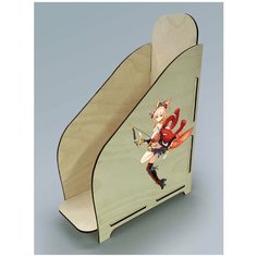 Органайзер лоток, подставка для бумаги, документов деревянная с цветным принтом 1 отделение игры геншин импакт genshin impact ёимия - 17 Art Wood