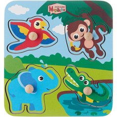 Рамка-вкладыш Mapacha Веселые джунгли, 962007, 4 дет., 15х16х0.6 см, разноцветный