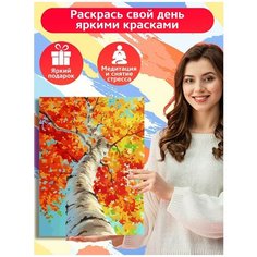 Картина по номерам пейзаж (береза) - 7866 В 30x40