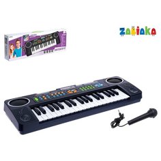 Синтезатор ZABIAKA "Супер музыкант-2": FM-радио, 37 клавиш, микрофоном и блоком питания