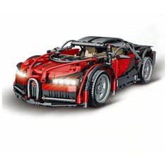Конструктор Mork 023001-2 "Красная Bugatti 1:14" 1225 дет. подарок внуку, сыну, ребенку