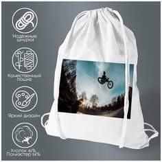 Сумка для обуви CoolPodarok Велосипед Велосипедист Трюк Шлем