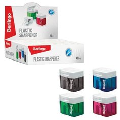 Точилка пластиковая, 1 отверстие, контейнер, микс Berlingo