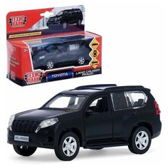 Машина металлическая Toyota prado 12см, цвет чёрный, открывающиеся двери, инерционная Технопарк