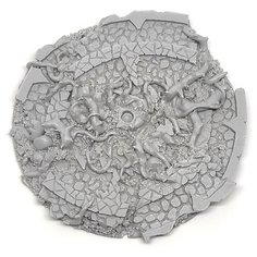 Подставка для миниатюр для летающих юнитов (Вархаммер, Warhammer и пр.) круглая "Dark Temple Bases / Темный храм", 60 мм, непокрашенная, 1 шт. Micro Art Studio