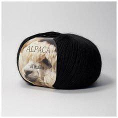 Пряжа Seam Alpaca dItalia (Альпака де Италия) 01 черный 50% альпака, 50% нейлон 50г 300м 5шт