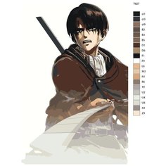 Картина по номерам Т627 "Леви Аккерман. Атака титанов" 40Х60 Brushes Paints