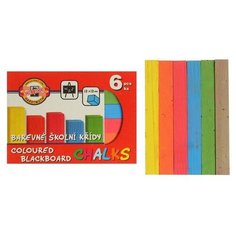 Мелки цветные 6 штук Koh-I-Noor 1125, прямоугольные