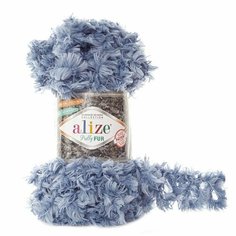 Пряжа ALIZE "Puffy fur", 100% микрополиэстер, 6 мх100 г, 6106 голубая, 1 шт