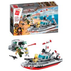 Конструктор Военные зона "Десантный катер", 3 минифигуры, 235 деталей Qman