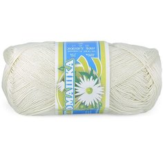 Пряжа Ромашка (100%хлопок) 75 г, 320 м, ПНК им. Кирова, цв. 0102, 1 шт.